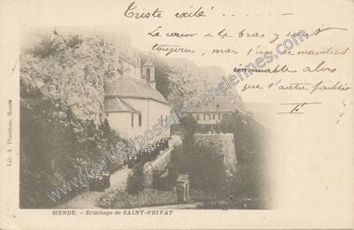 Carte postale ancienne Saint Privat — Mende (Lozère)