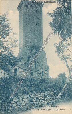 Carte postale ancienne Apcher — Prunières (Lozère)