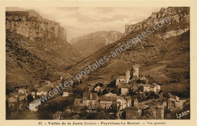 Carte postale ancienne Vallee de la Jonte — Le Rozier (Lozère)