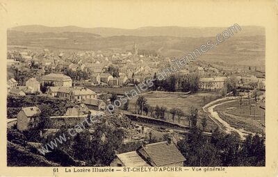 Carte postale ancienne La Lozère Illustrée — Vue générale — Saint-Chély-d'Apcher (Lozère)