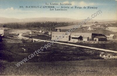 Carte postale ancienne Acierie et Forge de Firminy Les Laminoirs — Saint-Chély-d'Apcher (Lozère)
