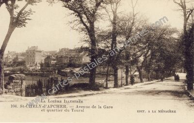 Carte postale ancienne Avenue de la Gare et quartier du Toural — Saint-Chély-d'Apcher (Lozère)
