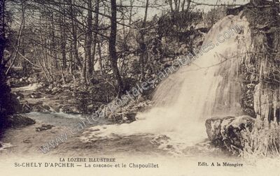 Carte postale ancienne La cascade et le Chapouillet — Saint-Chély-d'Apcher (Lozère)