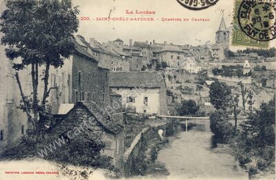 Carte postale ancienne Quartier du Château — Saint-Chély-d'Apcher (Lozère)