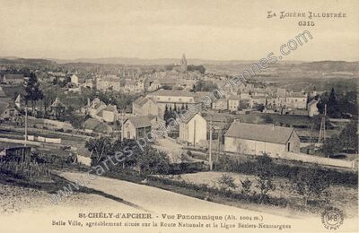 Carte postale ancienne Vue Panoramique (Alt. 1004 m.) Belle Ville — Saint-Chély-d'Apcher (Lozère)