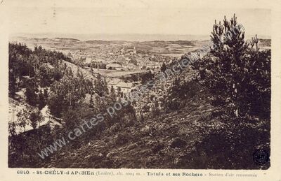 Carte postale ancienne Tatula et ses Rochers - Station d'air renommée — Saint-Chély-d'Apcher (Lozère)