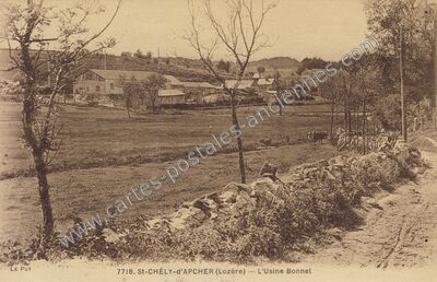 Carte postale ancienne L'Usine Bonnel — Saint-Chély-d'Apcher (Lozère)