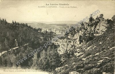Carte postale ancienne Tatula et ses Rochers — Saint-Chély-d'Apcher (Lozère)