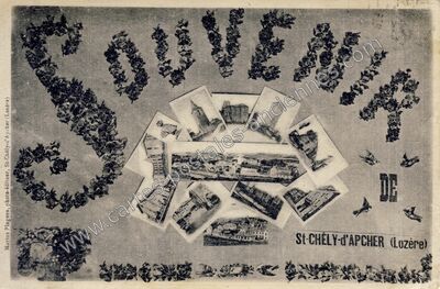 Carte postale ancienne SOUVENIR — Saint-Chély-d'Apcher (Lozère)