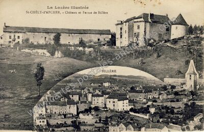 Carte postale ancienne Château et Ferme de Billère — Saint-Chély-d'Apcher (Lozère)