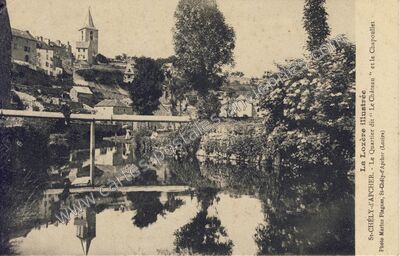 Carte postale ancienne Le Quartier dit “ Le Château " et le Chapoullet — Saint-Chély-d'Apcher (Lozère)