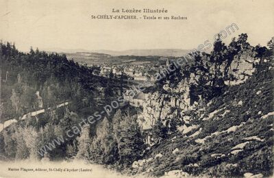 Carte postale ancienne Tatula et ses Rochers — Saint-Chély-d'Apcher (Lozère)
