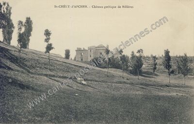 Carte postale ancienne Château gothique de Billières — Saint-Chély-d'Apcher (Lozère)