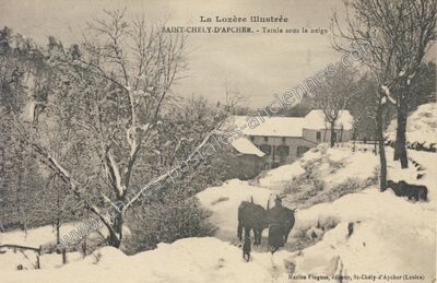 Carte postale ancienne Tatula sous la neige — Saint-Chély-d'Apcher (Lozère)