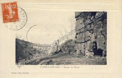 Carte postale ancienne Rocher de Tatula — Saint-Chély-d'Apcher (Lozère)