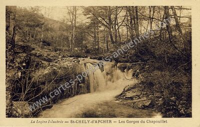 Carte postale ancienne Les Gorges du Chapouillet — Saint-Chély-d'Apcher (Lozère)