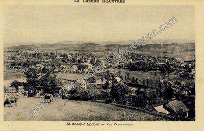 Carte postale ancienne Vue Panoramique — Saint-Chély-d'Apcher (Lozère)