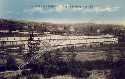 Carte postale ancienne Usine de Firminy - La Cité — Saint-Chély-d'Apcher (Lozère)