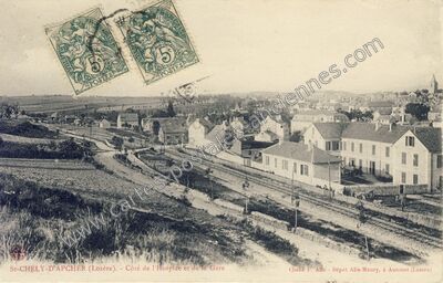 Carte postale ancienne Côté de l'Hospice et de la Gare — Saint-Chély-d'Apcher (Lozère)