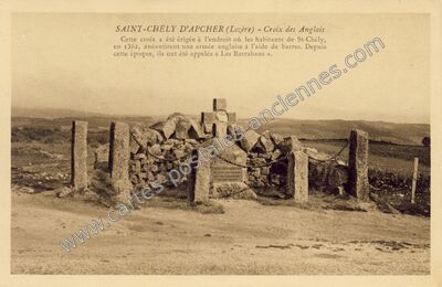 Carte postale ancienne Croix des Anglais — Saint-Chély-d'Apcher (Lozère)