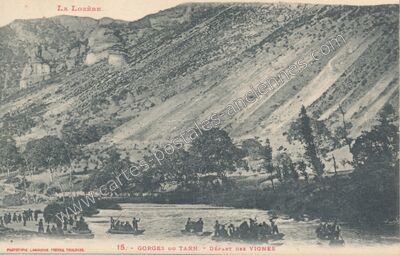 Carte postale ancienne Gorges du Tarn. Départ des Vignes — Les Vignes (Lozère)