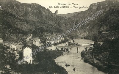 Carte postale ancienne Vue générale — Les Vignes (Lozère)