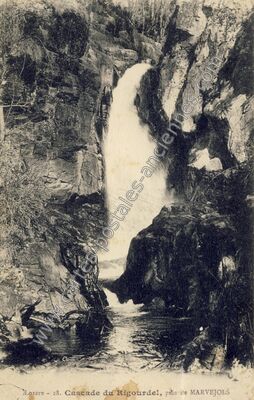Carte postale ancienne Cascade du Rigourdel — Marvejols (Lozère)