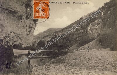 Carte postale ancienne Gorges du Tarn — Saint-Georges-de-Lévéjac (Lozère)