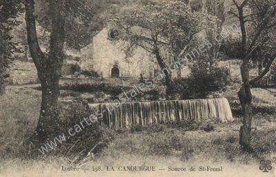 Carte postale ancienne Source de St-FrezaI — La Canourgue (Lozère)