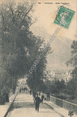 Carte postale ancienne Allée Piencourt — Mende (Lozère)