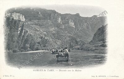 Carte postale ancienne Gorges du Tarn — La Malène (Lozère)