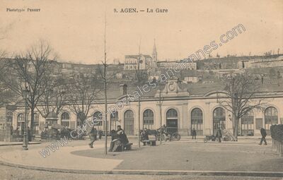 Carte postale ancienne La Gare — Agen (Lot-et-Garonne)