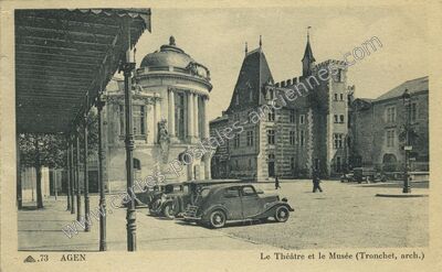 Carte postale ancienne Le Théâtre et le Musée — Agen (Lot-et-Garonne)
