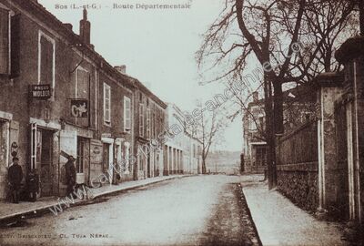 Carte postale ancienne Route Départementale — Sos (Lot-et-Garonne)