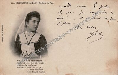 Carte postale ancienne Coiffure du Pays — Villeneuve-sur-Lot (Lot-et-Garonne)