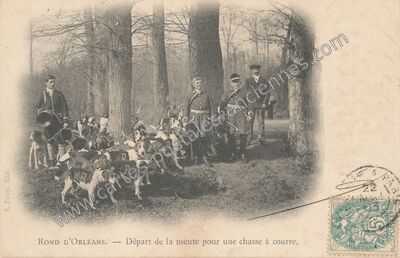 Carte postale ancienne Chasse a Courre — Non Localisée (Loiret)