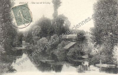 Carte postale ancienne Une vue sur le Loing — Amilly (Loiret)