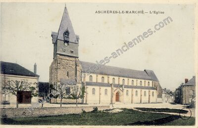 Carte postale ancienne L'Eglise — Aschères-le-Marché (Loiret)