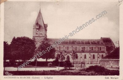 Carte postale ancienne L'Eglise — Aschères-le-Marché (Loiret)