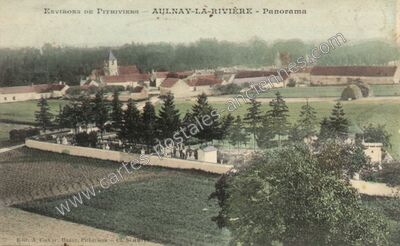 Carte postale ancienne Panorama — Aulnay-la-Rivière (Loiret)