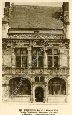 Carte postale ancienne Hôtel de Ville Façade Renaissance — Beaugency (Loiret)