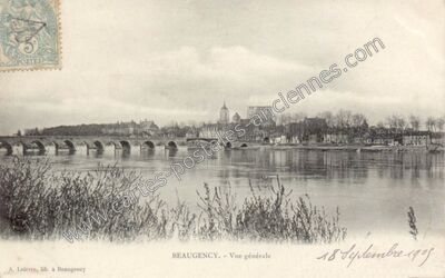 Carte postale ancienne Vue générale — Beaugency (Loiret)