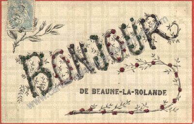 Carte postale ancienne Bonjour — Beaune-la-Rolande (Loiret)