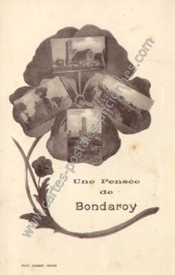 Carte postale ancienne Une Pensée — Bondaroy (Loiret)