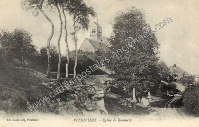 Carte postale ancienne Eglise de Bondaroy — Bondaroy (Loiret)