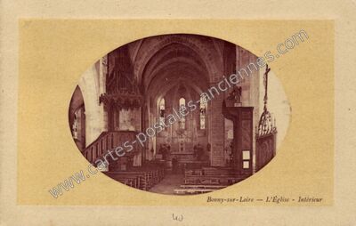 Carte postale ancienne L'Église - Intérieur — Bonny-sur-Loire (Loiret)