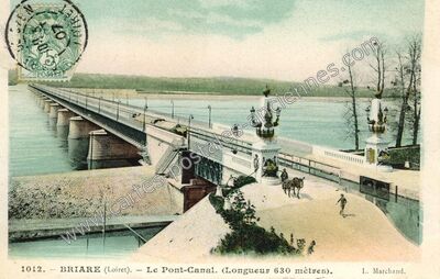 Carte postale ancienne Le Pont-Canal. (Longueur 630 mètres) — Briare (Loiret)