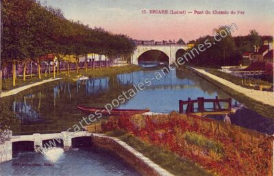 Carte postale ancienne Pont du Chemin de Fer — Briare (Loiret)