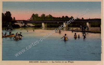 Carte postale ancienne La Loire et sa Plage — Briare (Loiret)