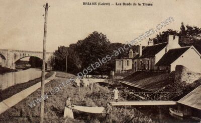 Carte postale ancienne Les Bords de la Trézée — Briare (Loiret)